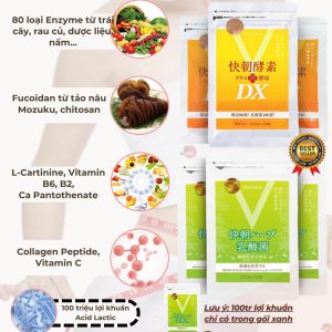 Viên uống giảm cân, thải độc Enzyme Fucoidan Kaicho số 1 Nhật Bản [CHÍNH HÃNG] 124 và 248 viên